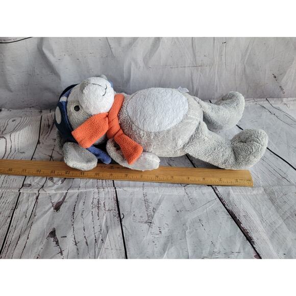 Carter's Take Flight Aviator Puppy Dog Plush Lovey Pilot Gray Blue Stuffed 13 In - Picture 7 of 7